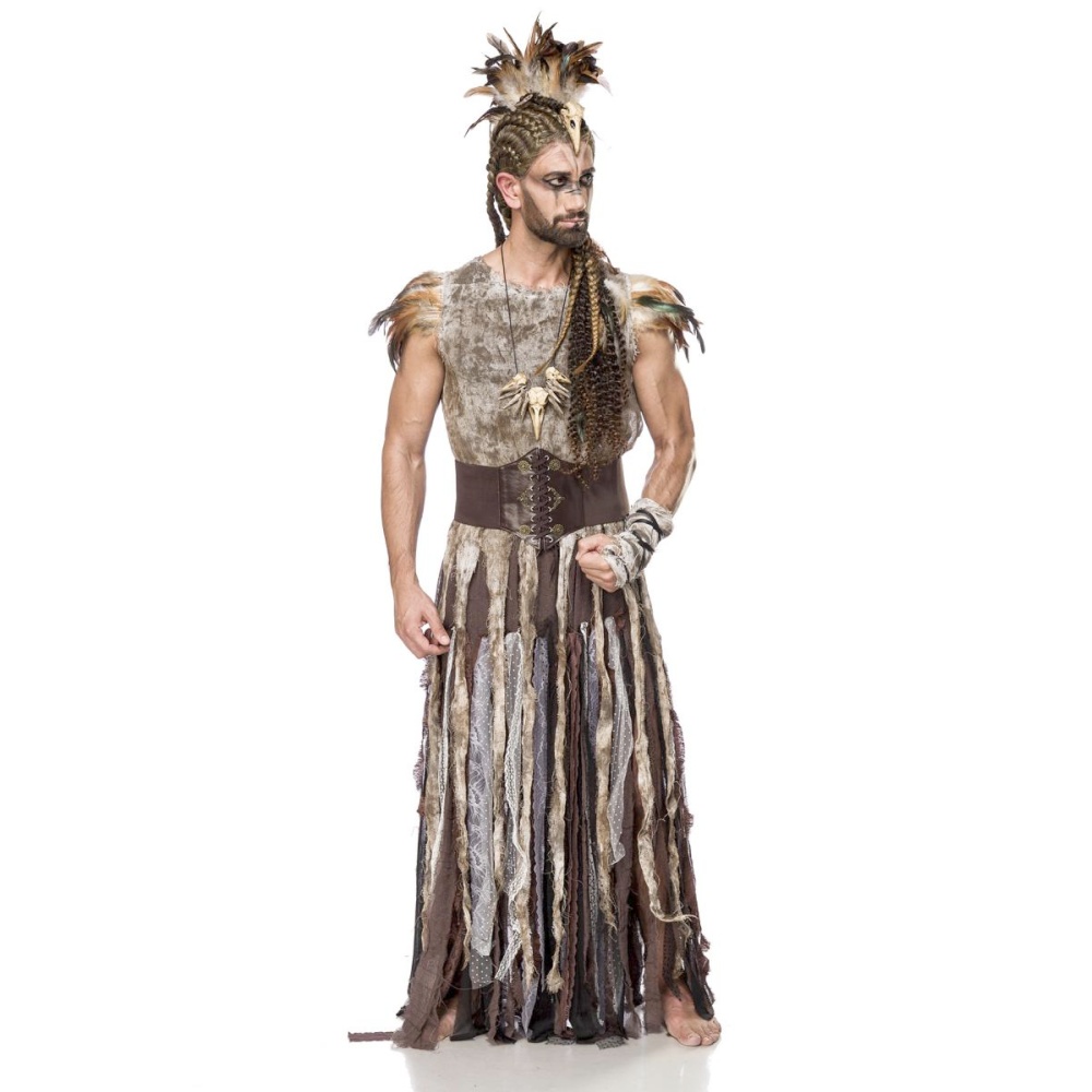 Mask Paradise - Apocalyptic Warrior Kostuum - Bruin/Beige